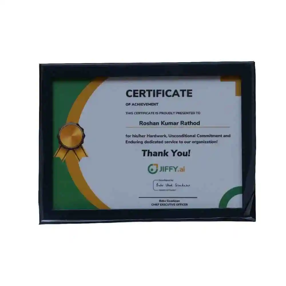 Personalized Certificate for Corporates with Frame
